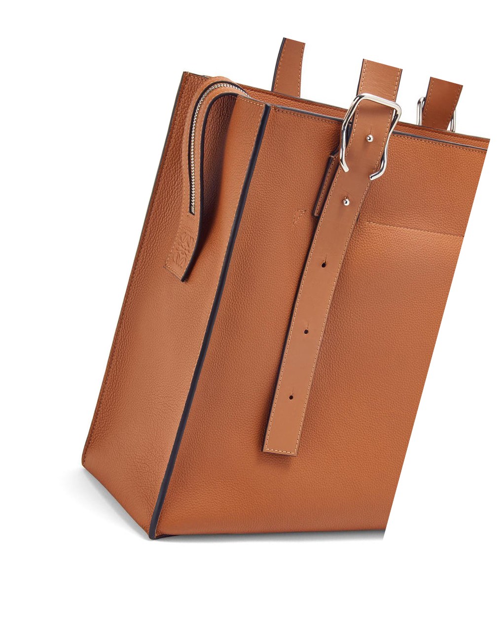 Loewe Hebilla Zip tote in soft grained calfskin Tan | UDORN-8632