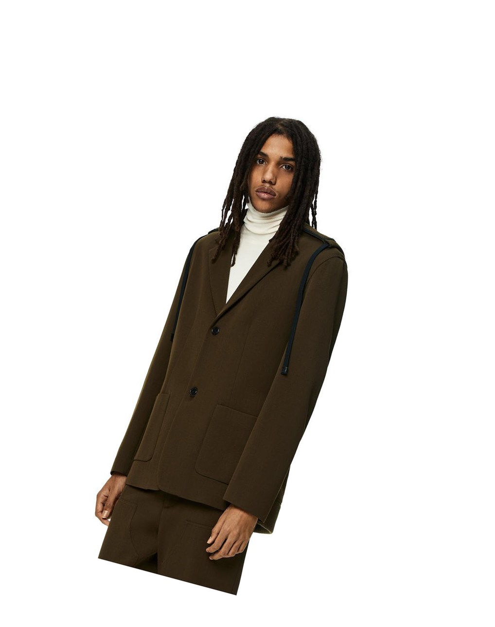 Loewe Híbrido hooded jacket in wool Verde Oliva Oscuro Verdes | BTHCX-4578