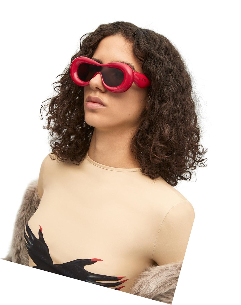 Loewe Inflated mask sunglasses in acetate Lipstick | NWELO-3512