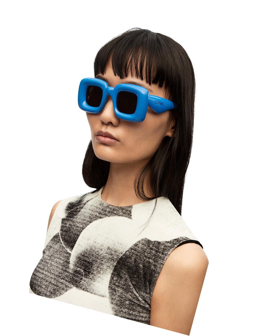 Loewe Inflated rectangular sunglasses in acetate Azules | BJRGT-8961