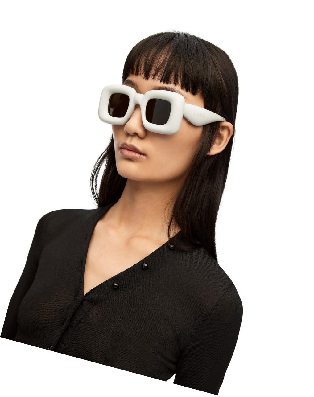 Loewe Inflated rectangular sunglasses in acetate Grises | FOZQS-1397