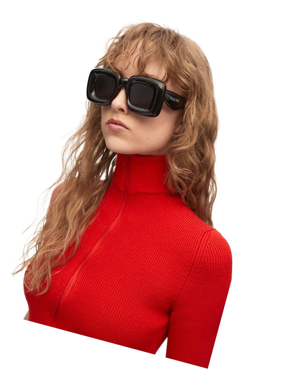 Loewe Inflated rectangular sunglasses in acetate Negros | IQRSX-8635