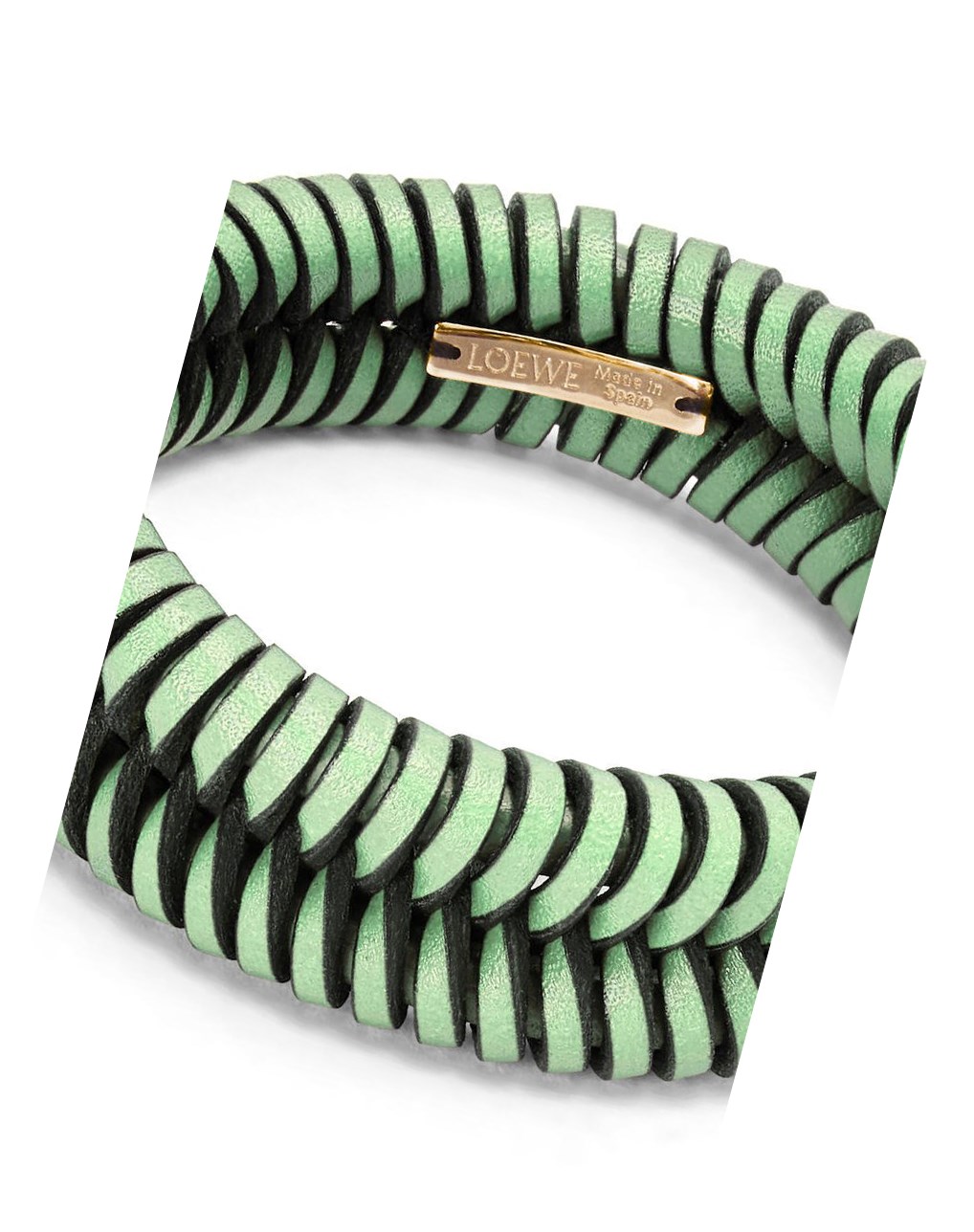 Loewe Interlock bangle in classic calfskin Jade | DRSBM-9562