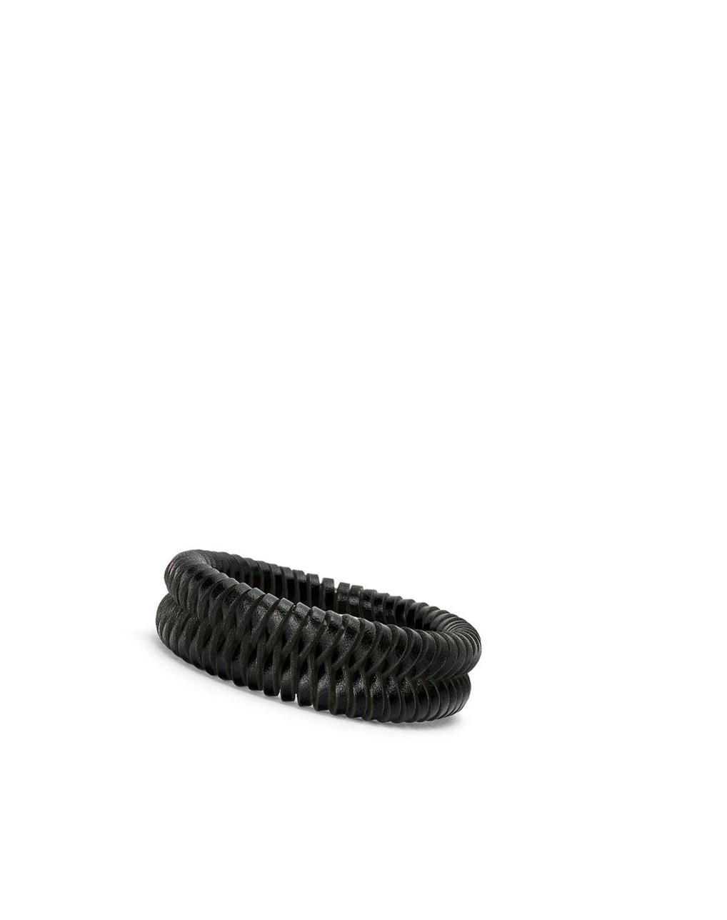 Loewe Interlock bangle in classic calfskin Negros | OWAFN-0835
