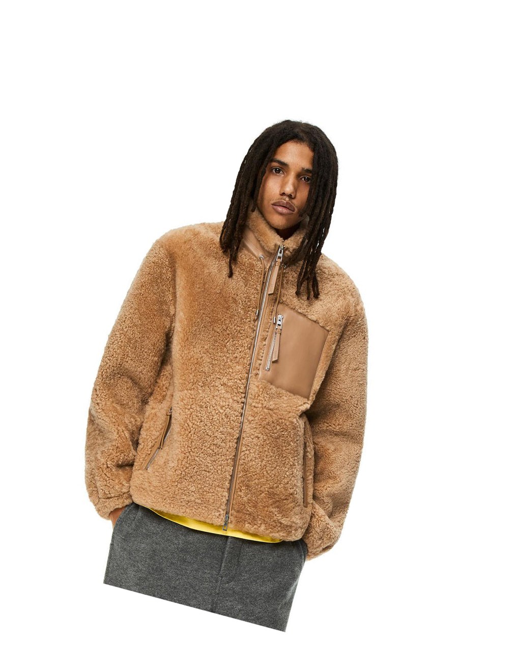 Loewe Jacket in shearling Beige | HUVMQ-9713