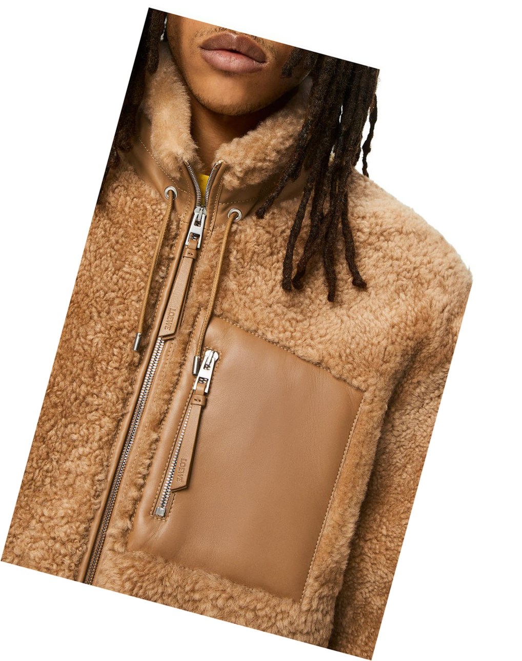 Loewe Jacket in shearling Beige | HUVMQ-9713