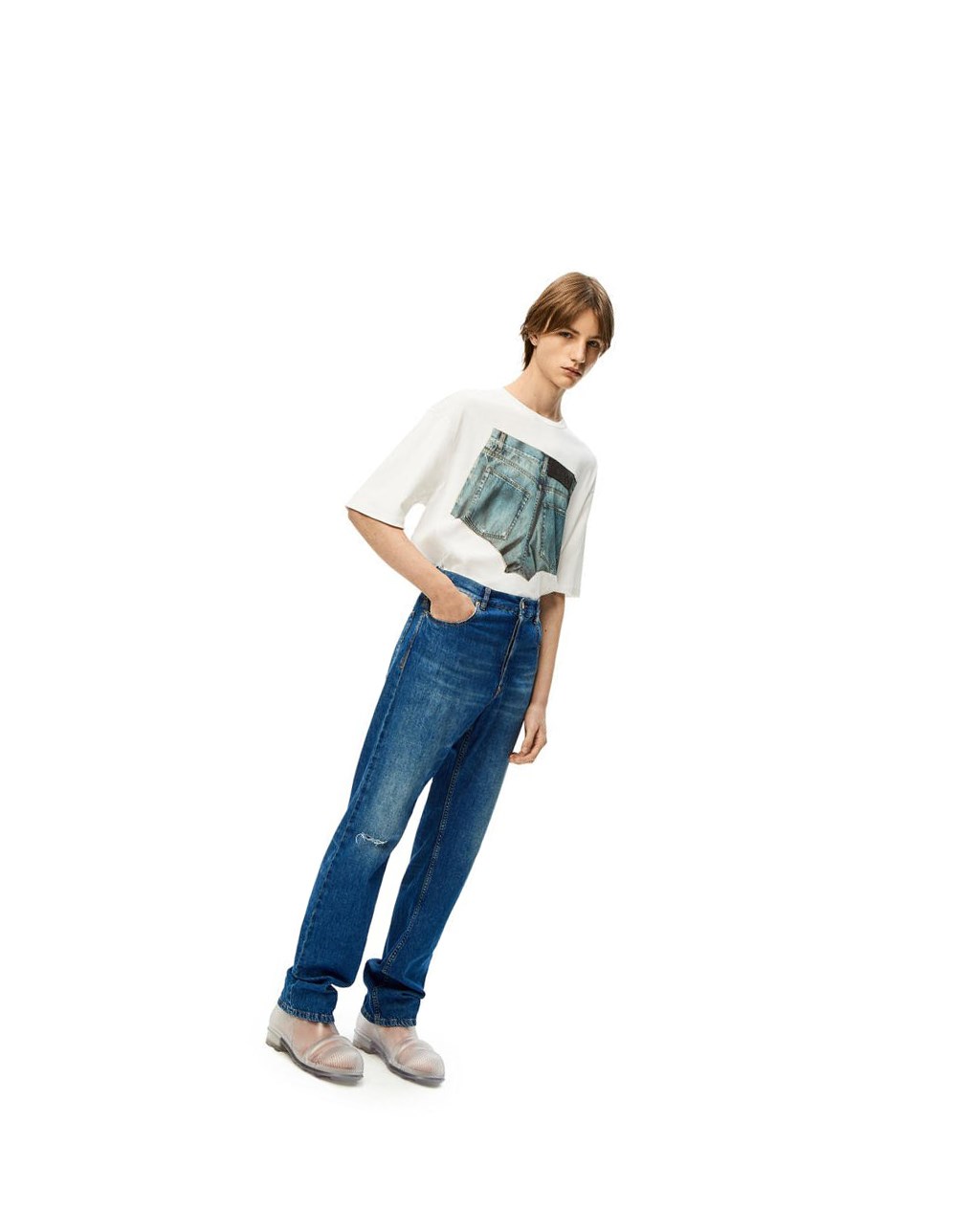 Loewe Jeans in washed denim Azules Azules | TEMZR-9154