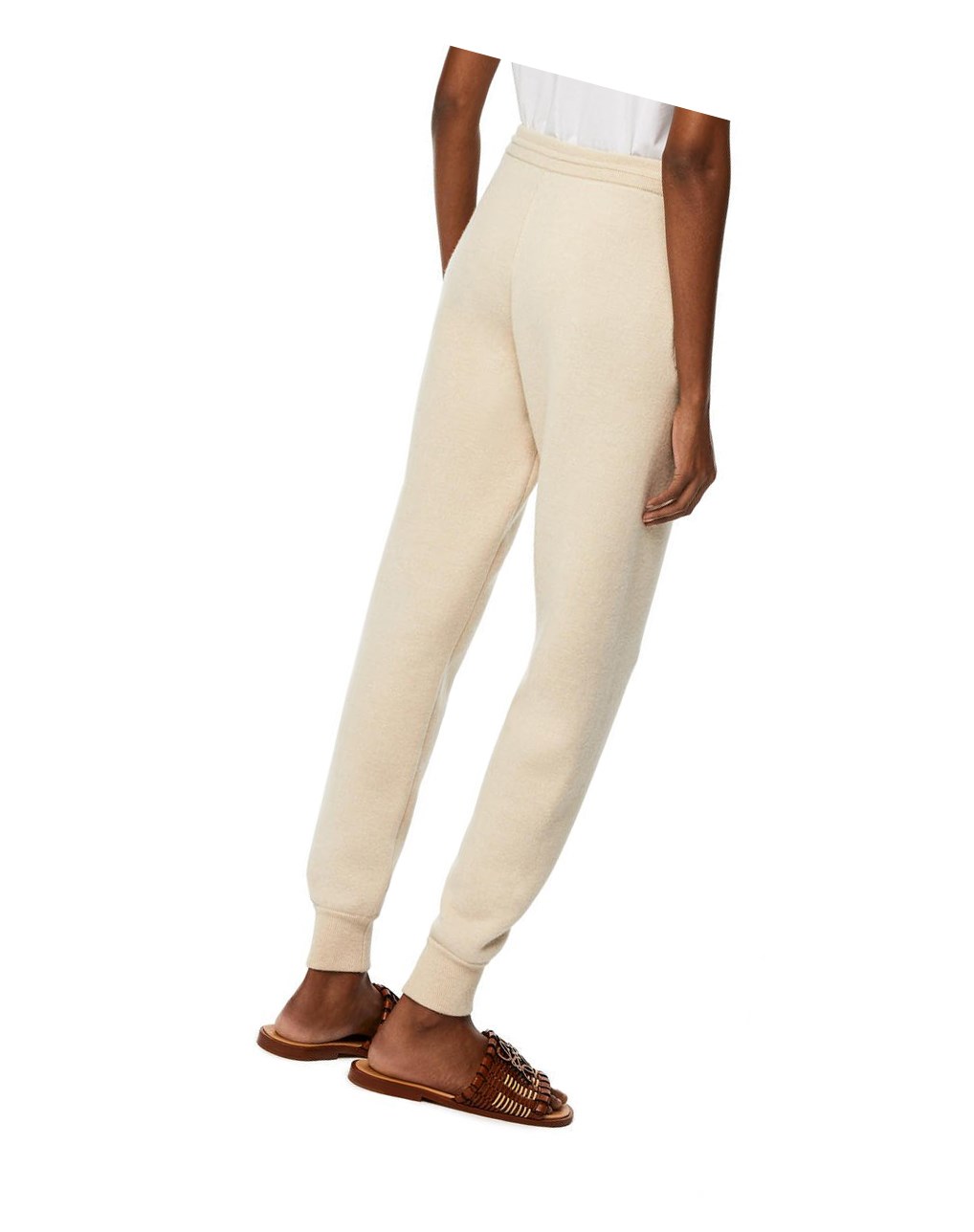 Loewe Knit track trousers in cashmere Ecru | RQMKE-0571