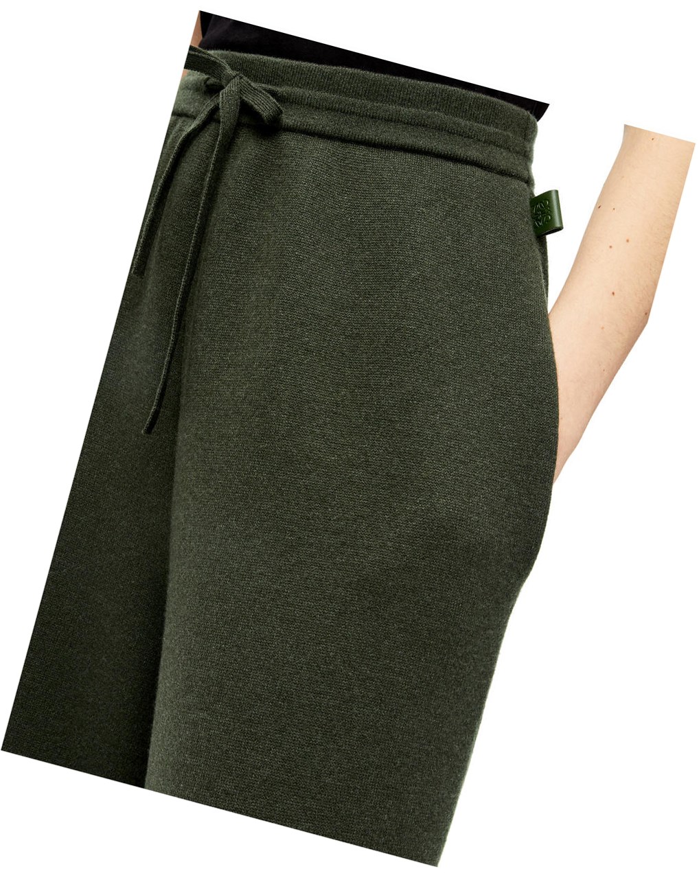 Loewe Knit trousers in cashmere Kaki Verdes | CQDIM-1297