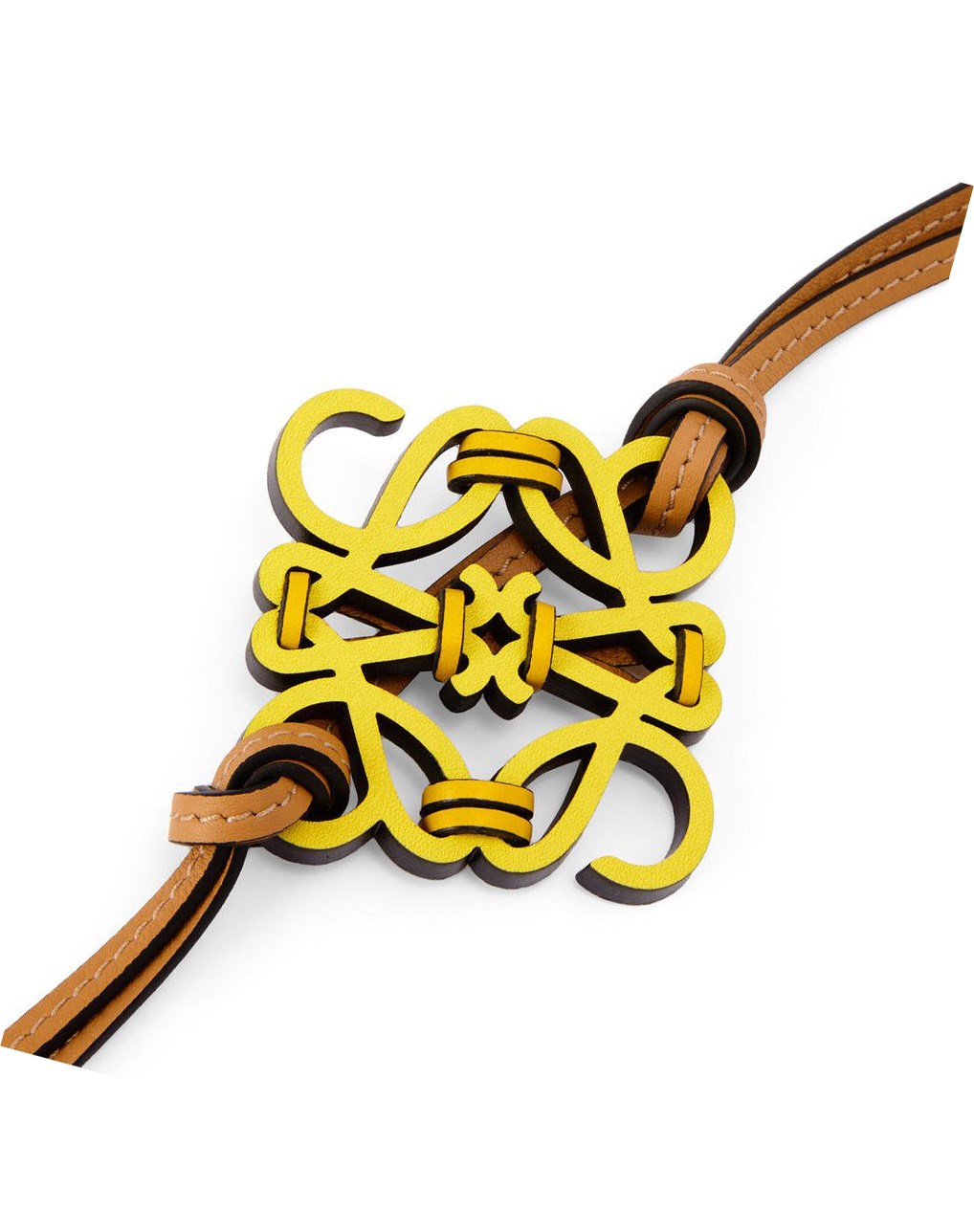 Loewe Knotted Anagram charm in calfskin Amarillos | GQXNO-3974