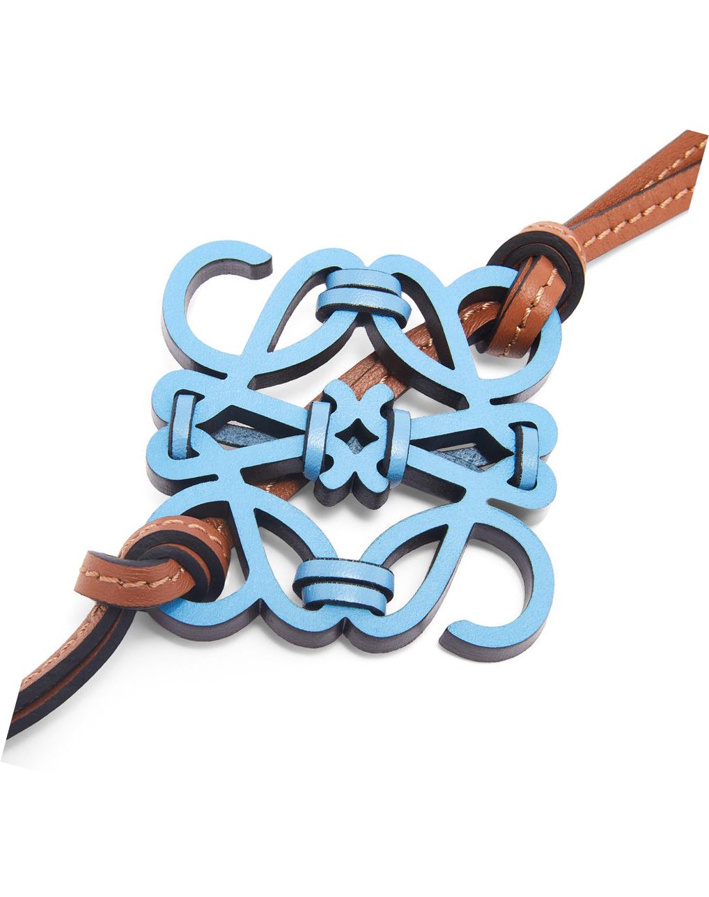 Loewe Knotted Anagram charm in calfskin Azules | WDNLC-3402