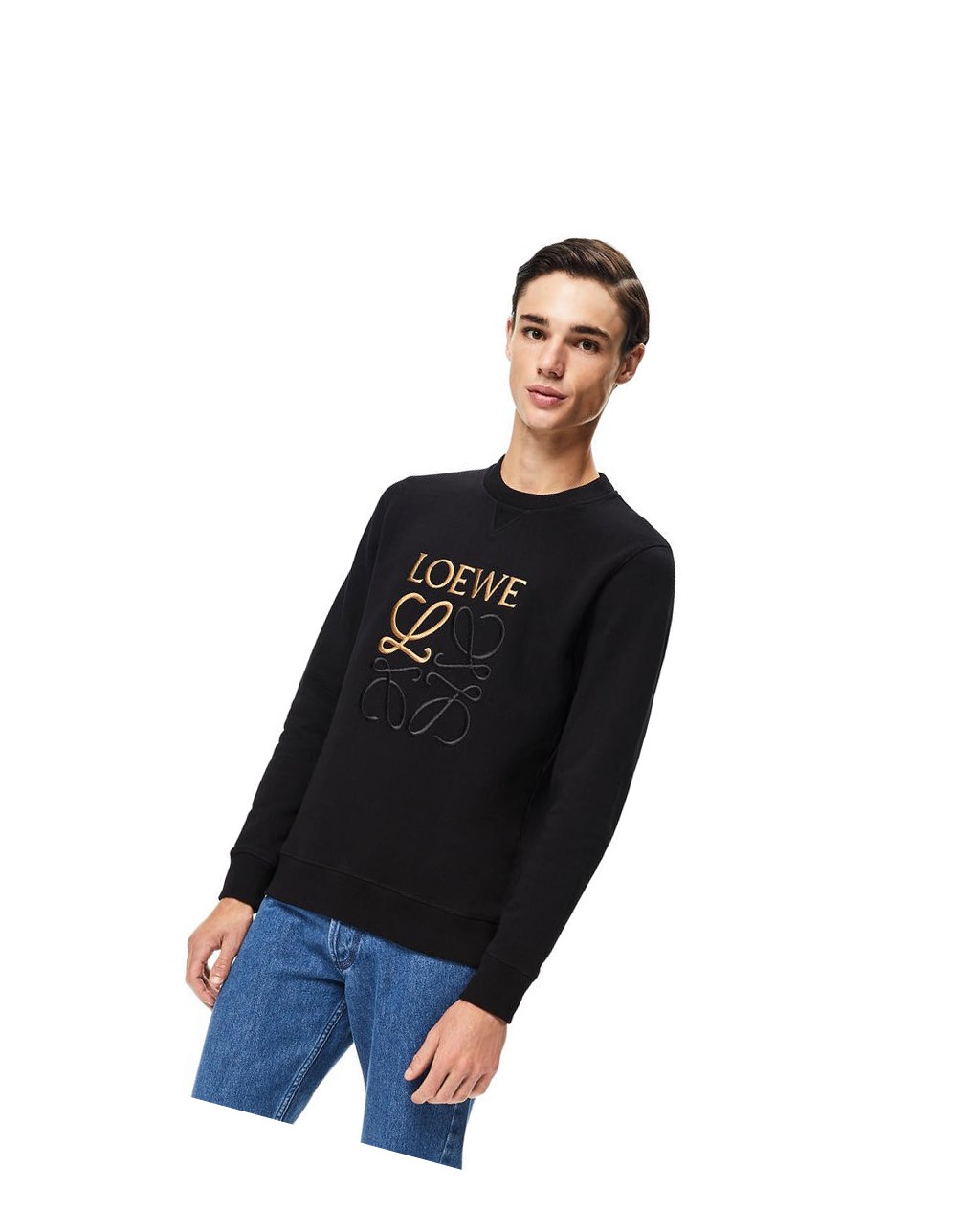 Loewe LOEWE Anagram embroidered sweatshirt in cotton Negros | AVYBP-5902