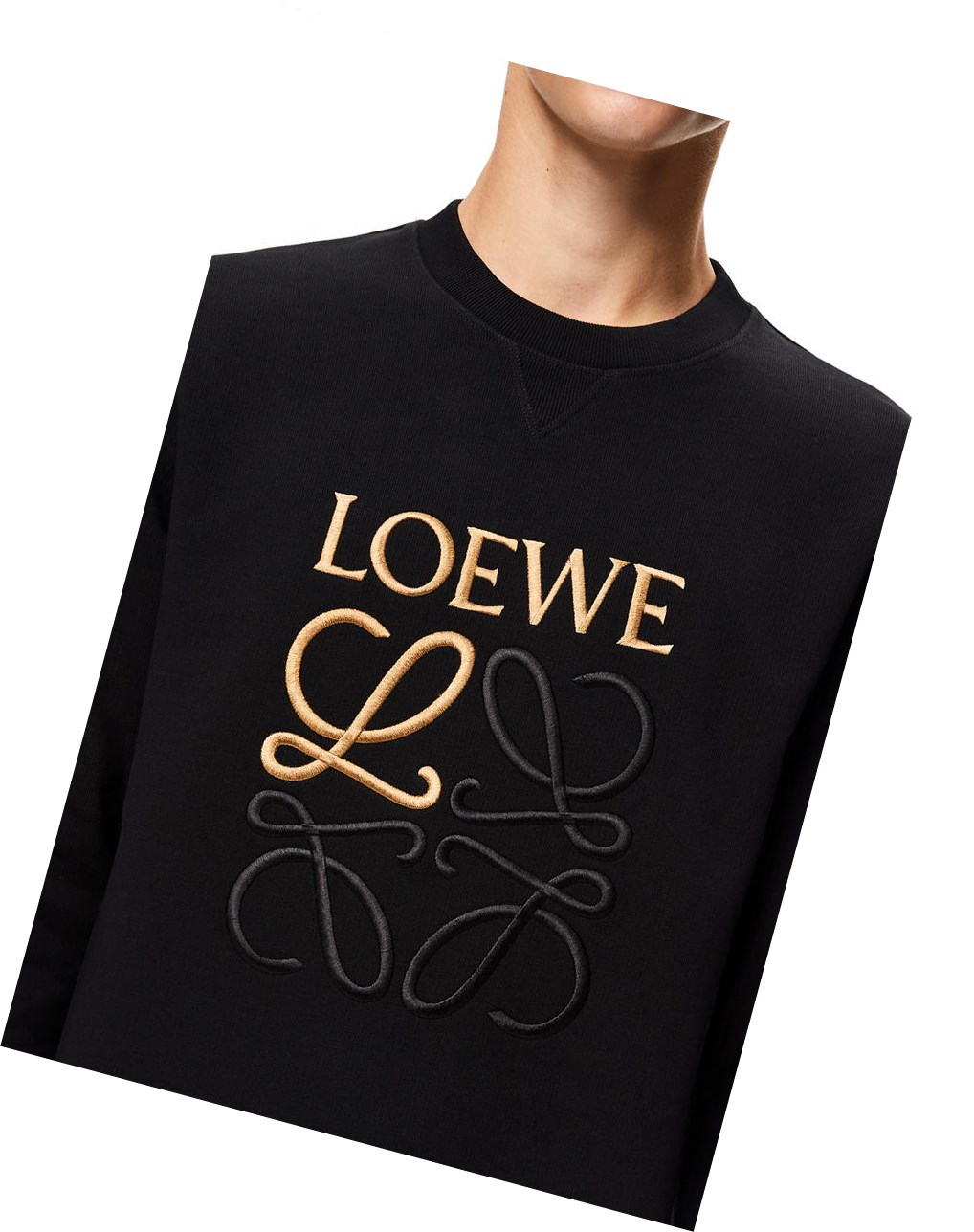 Loewe LOEWE Anagram embroidered sweatshirt in cotton Negros | AVYBP-5902