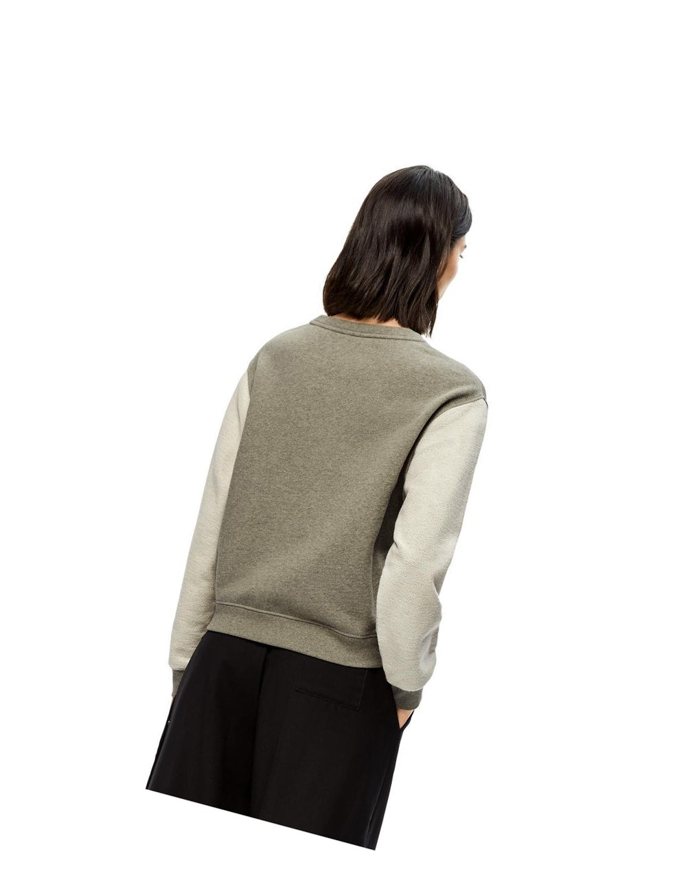 Loewe LOEWE Anagram embroidered sweatshirt in cotton Verdes | GKJRY-3167
