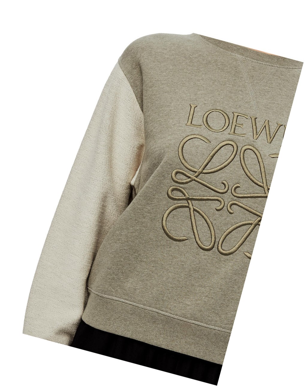 Loewe LOEWE Anagram embroidered sweatshirt in cotton Verdes | GKJRY-3167