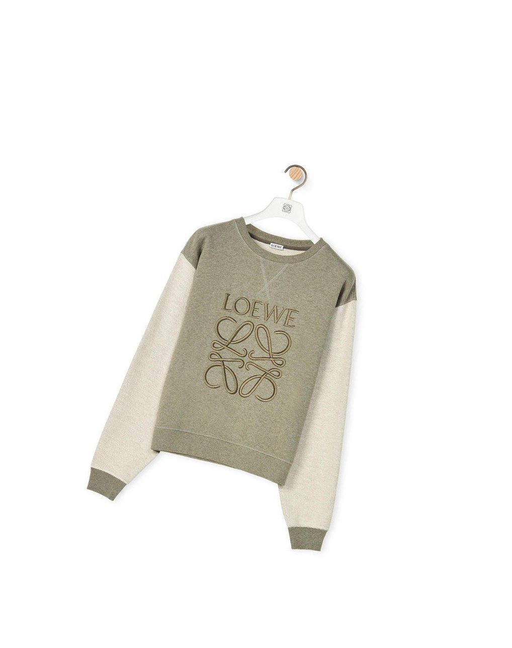 Loewe LOEWE Anagram embroidered sweatshirt in cotton Verdes | GKJRY-3167