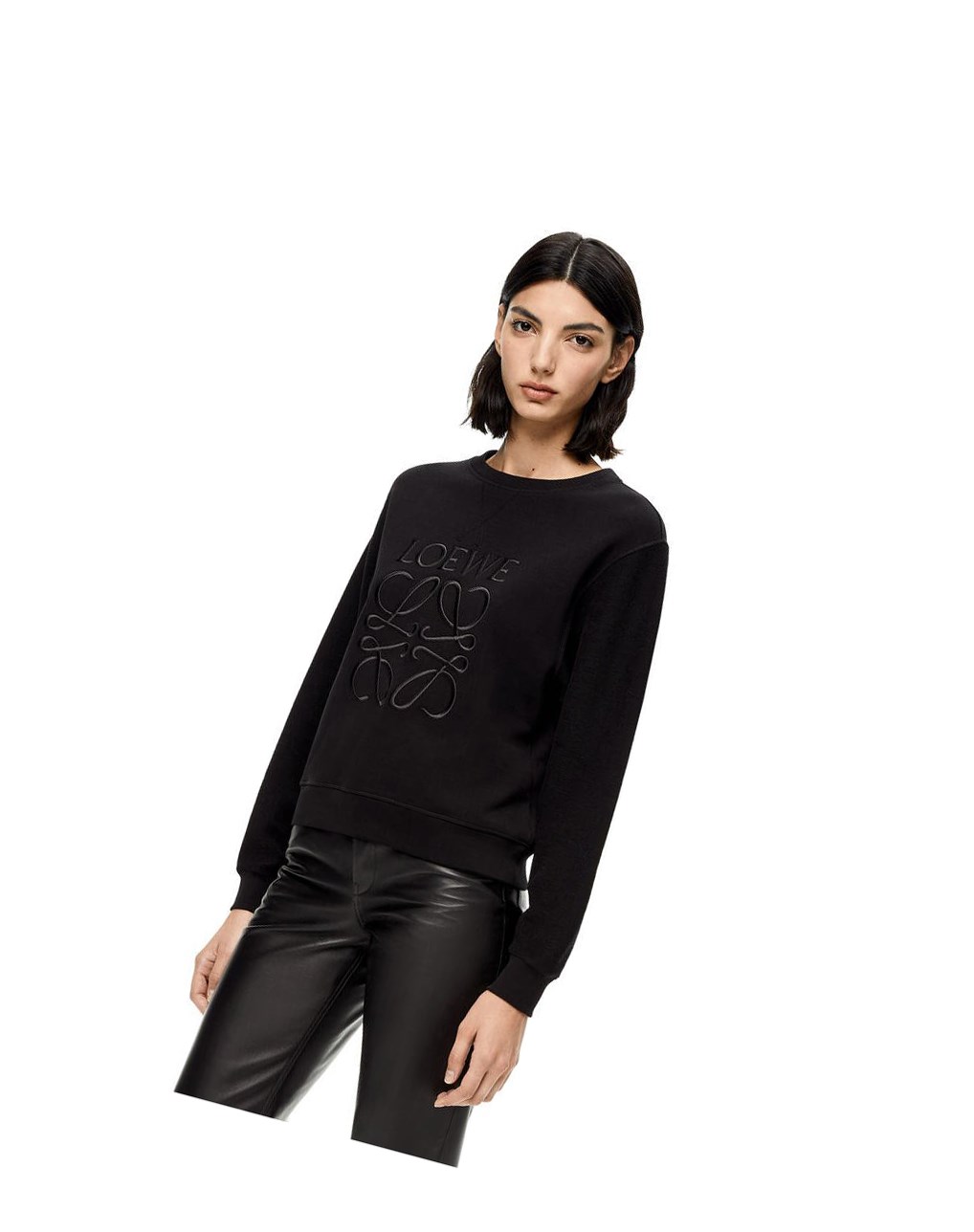 Loewe LOEWE Anagram embroidered sweatshirt in cotton Negros | NKHGL-5102