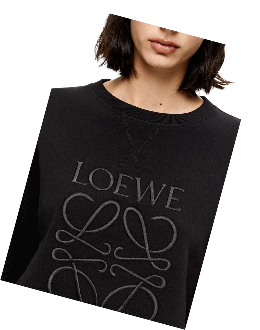 Loewe LOEWE Anagram embroidered sweatshirt in cotton Negros | NKHGL-5102