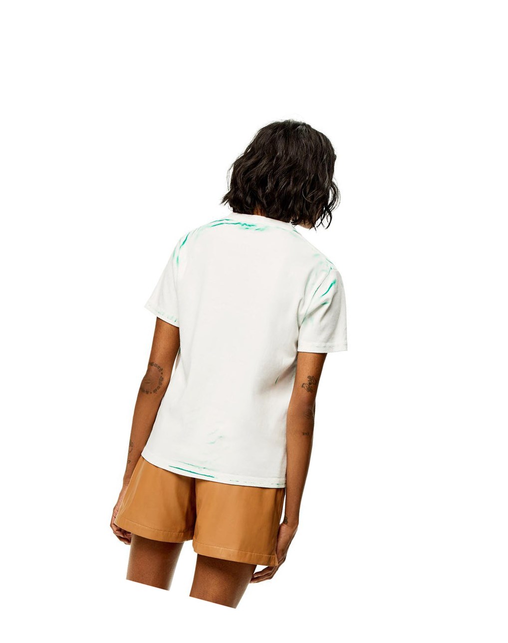 Loewe LOEWE Anagram print T-shirt in cotton Blancos Verdes | DQSGO-7964
