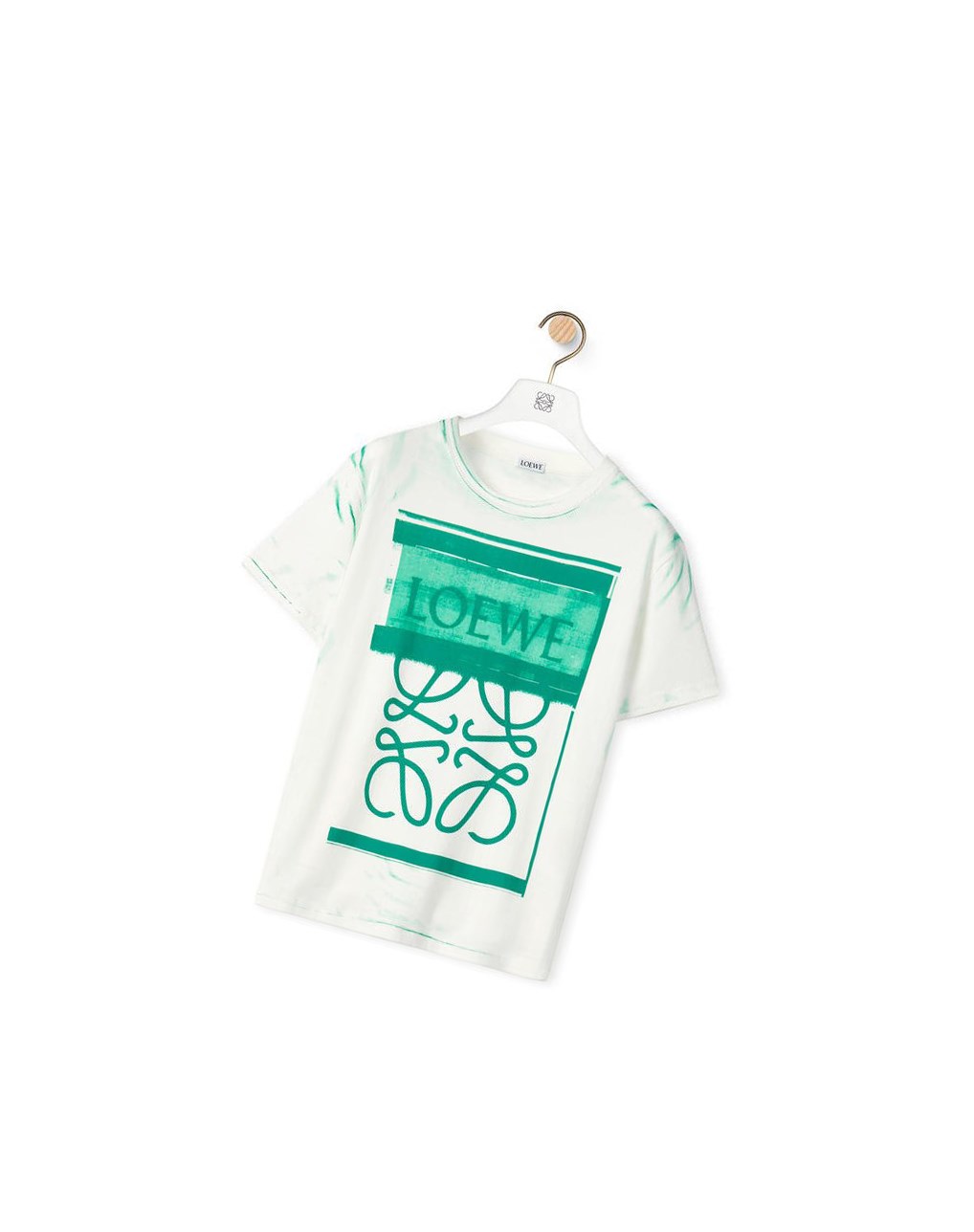 Loewe LOEWE Anagram print T-shirt in cotton Blancos Verdes | DQSGO-7964