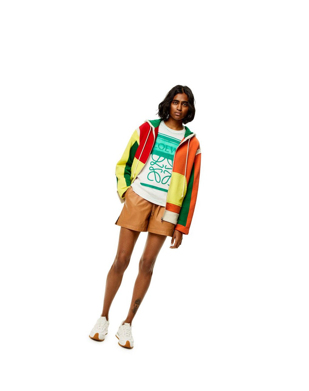 Loewe LOEWE Anagram print T-shirt in cotton Blancos Verdes | DQSGO-7964