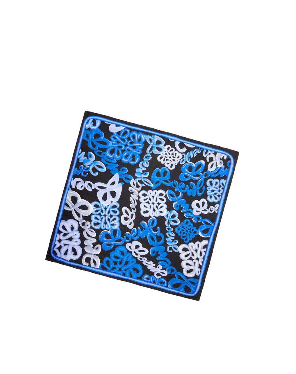 Loewe LOEWE Anagram scarf in silk Azules Multicolor | ACSFM-2590