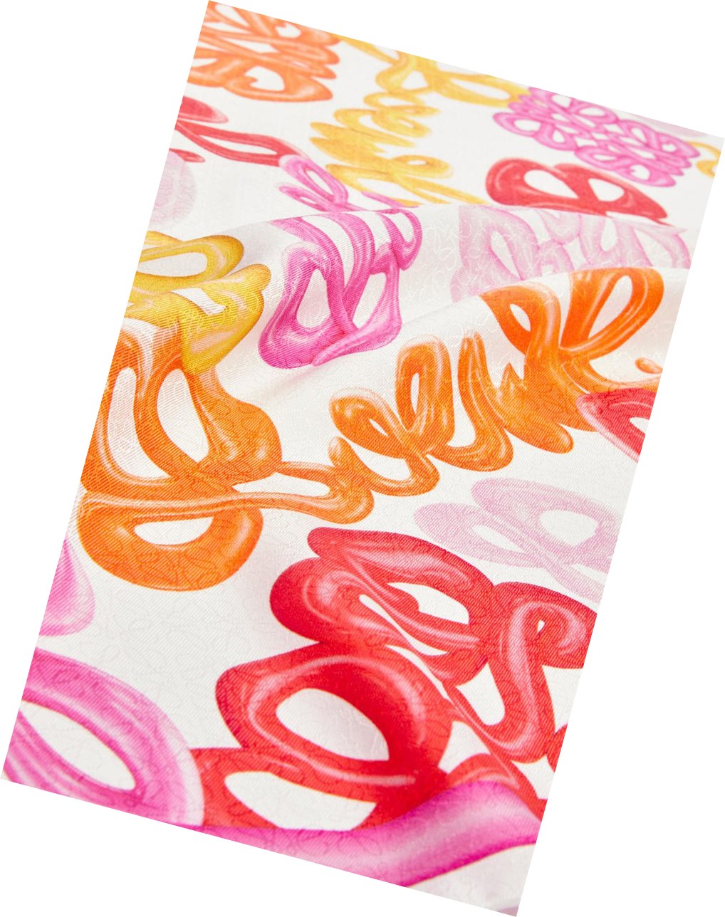 Loewe LOEWE Anagram scarf in silk Rosas Multicolor | HZWJF-2308