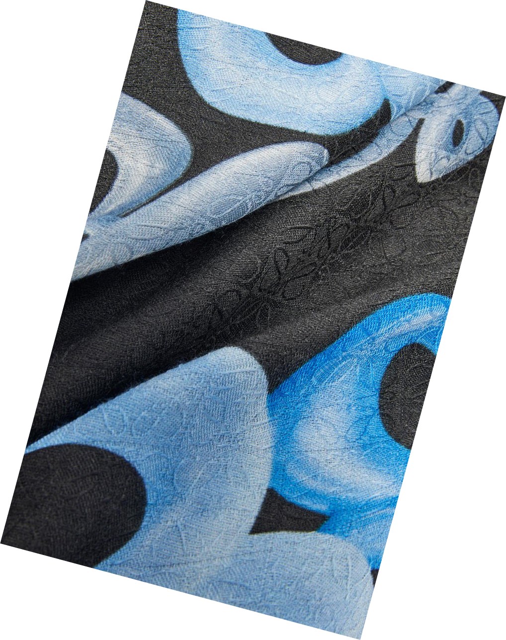 Loewe LOEWE Anagram scarf in silk and cashmere Azules Multicolor | EVBFA-6490