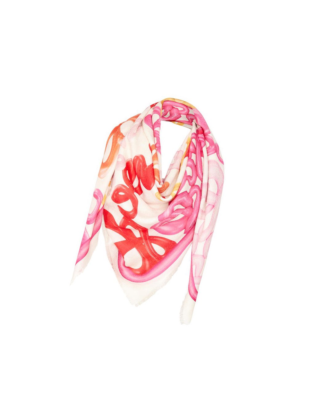 Loewe LOEWE Anagram scarf in silk and cashmere Rosas Multicolor | HTXUQ-0321