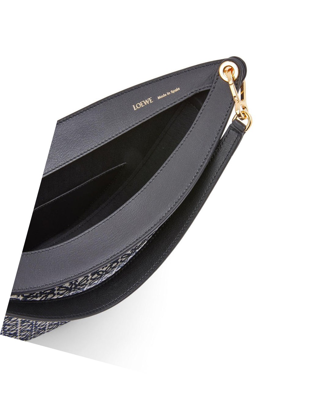 Loewe LOEWE Luna bag in Anagram jacquard and classic calfskin Azul Marino Negros | SOPZI-4058