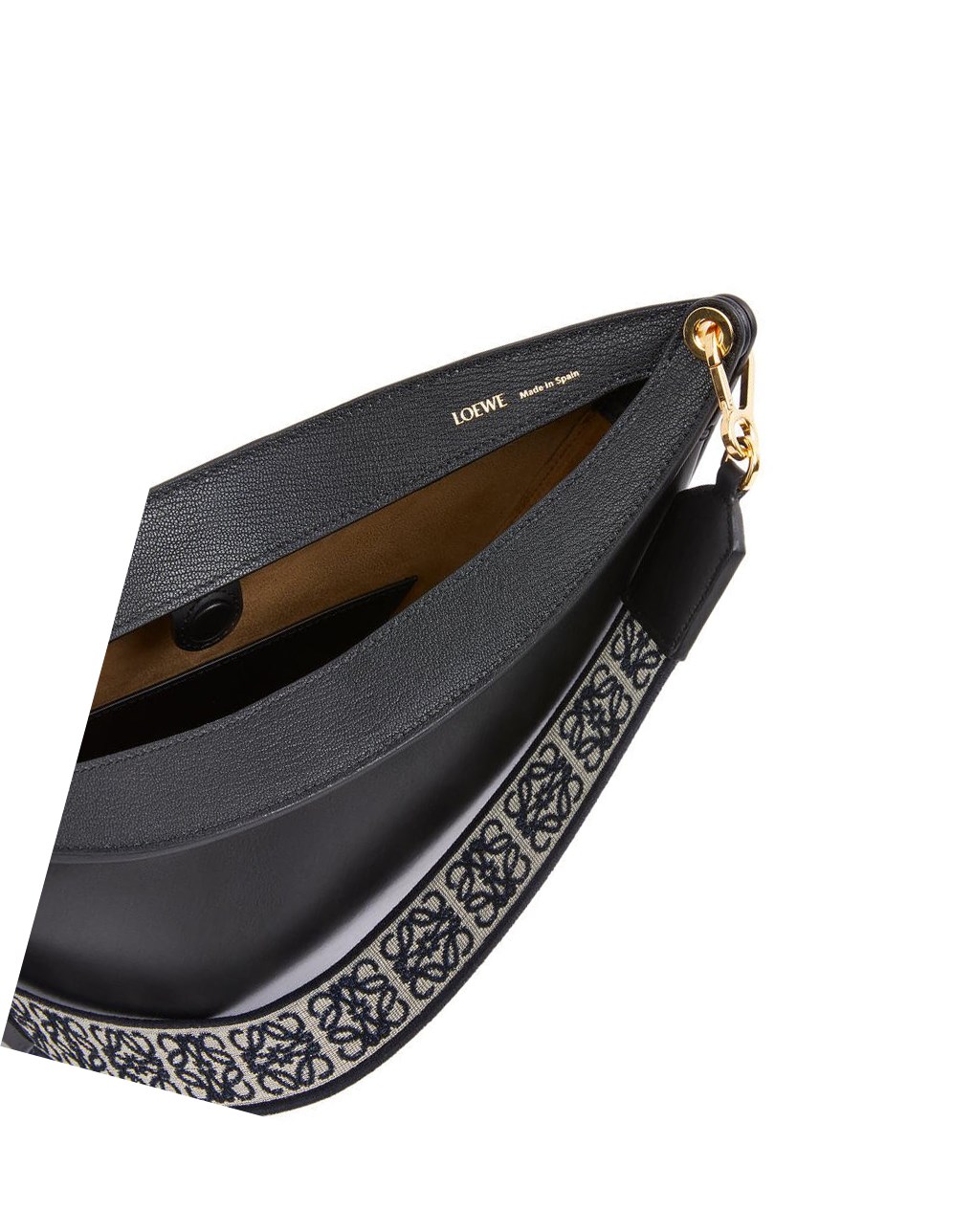 Loewe LOEWE Luna bag in satin calfskin and jacquard Negros | LPXGF-0178