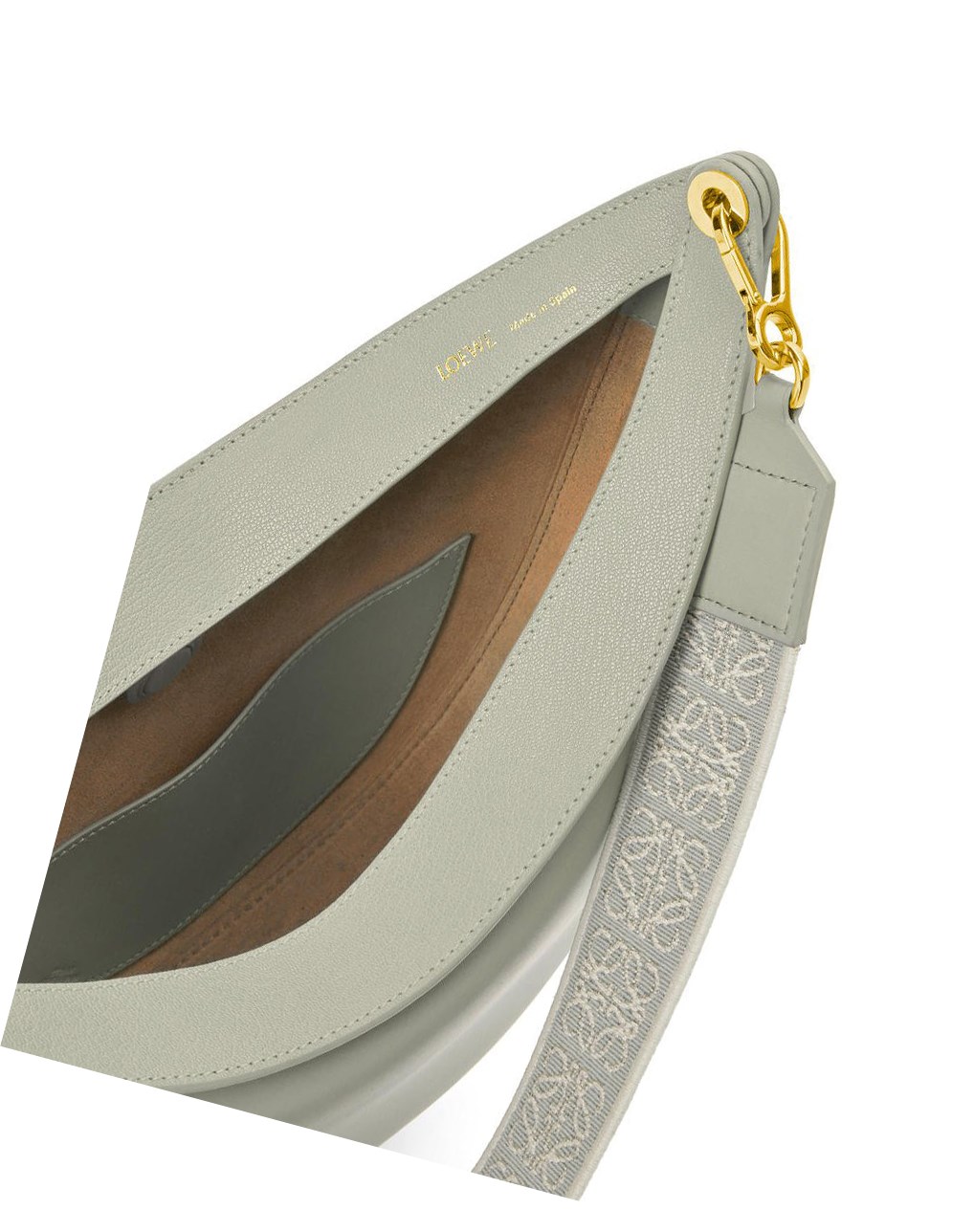 Loewe LOEWE Luna bag in satin calfskin and jacquard Grises | MWTXC-8931
