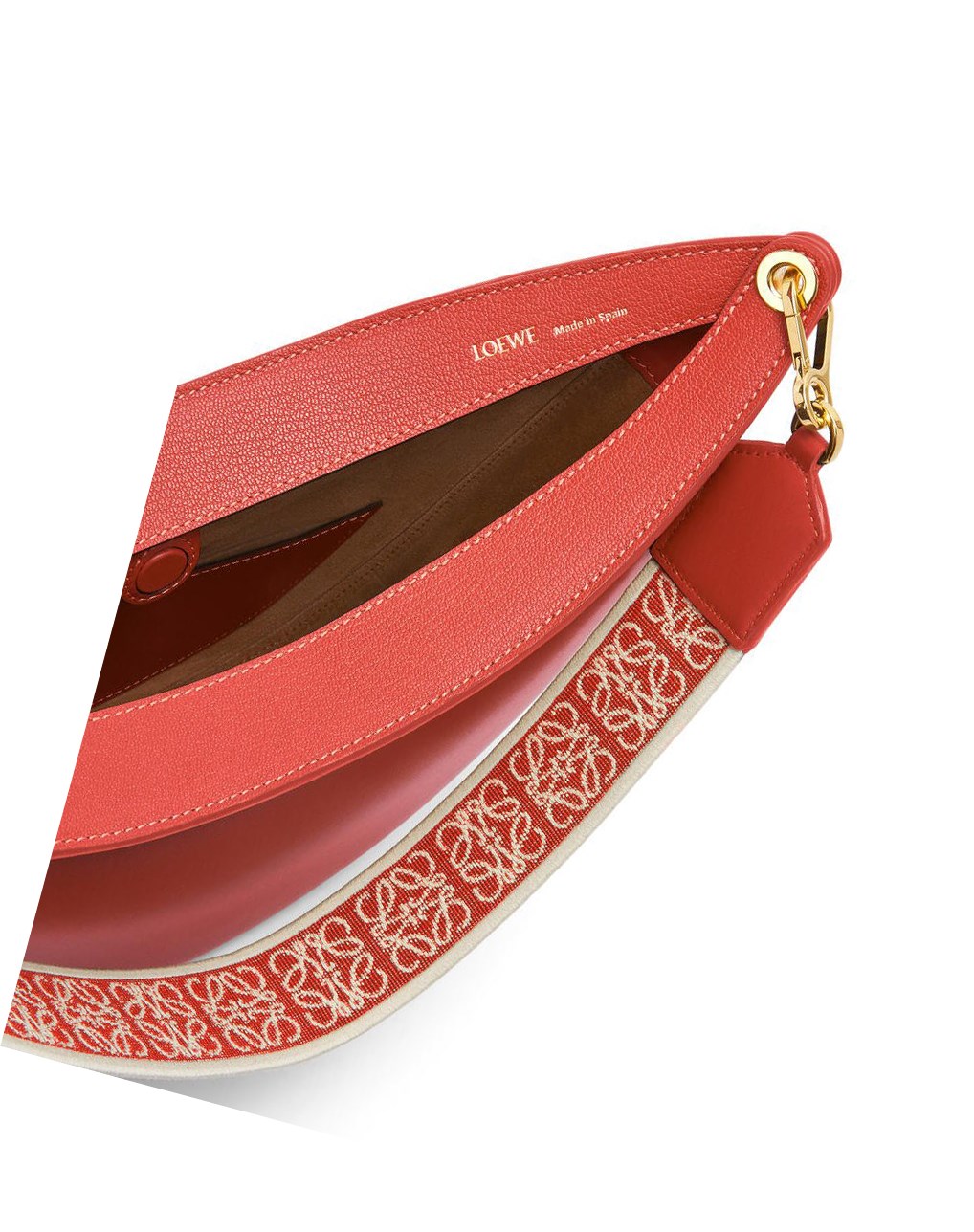 Loewe LOEWE Luna bag in satin calfskin and jacquard Rojos | SPCZB-0549