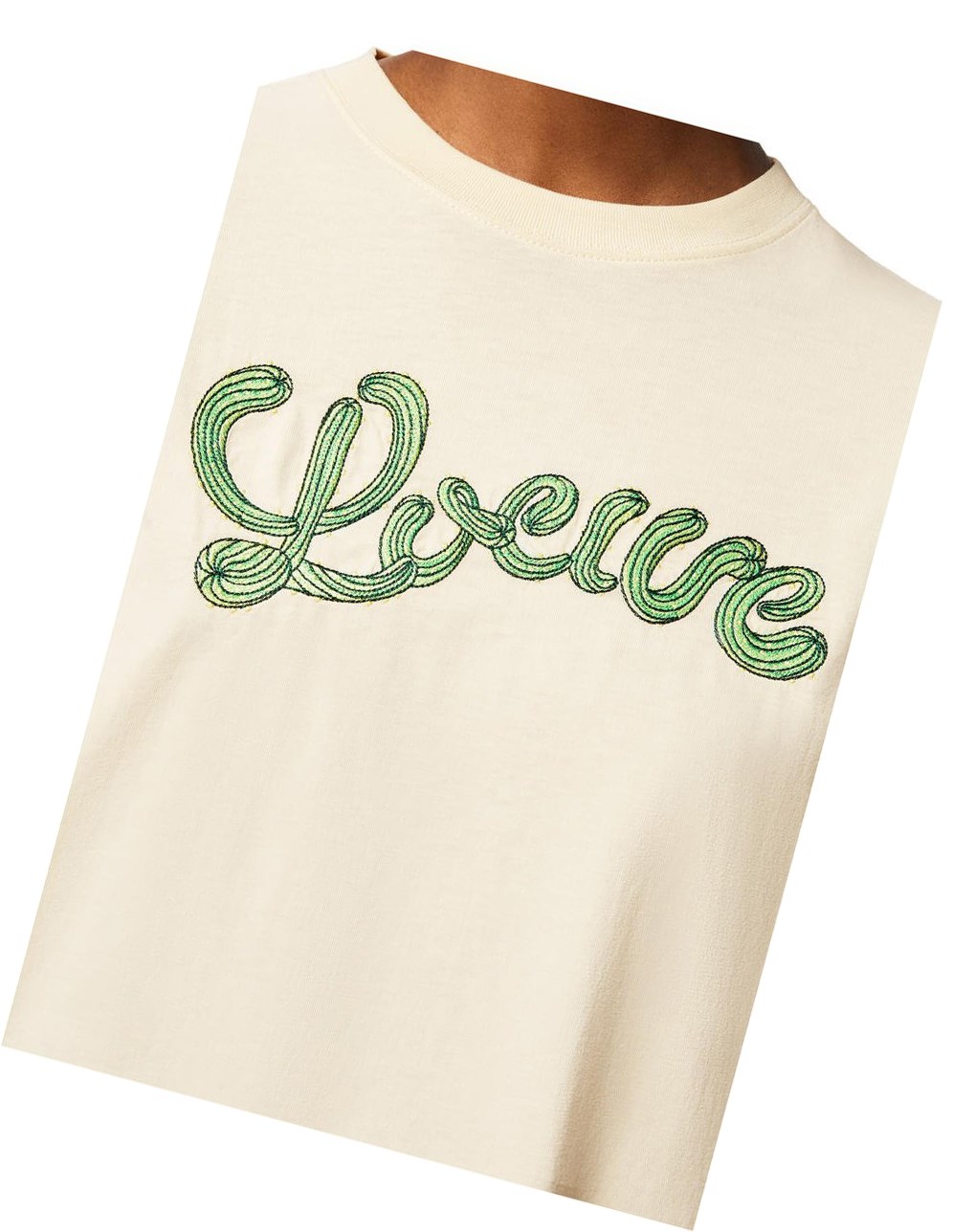 Loewe LOEWE cactus T-shirt in cotton Ecru | VLJZS-3045