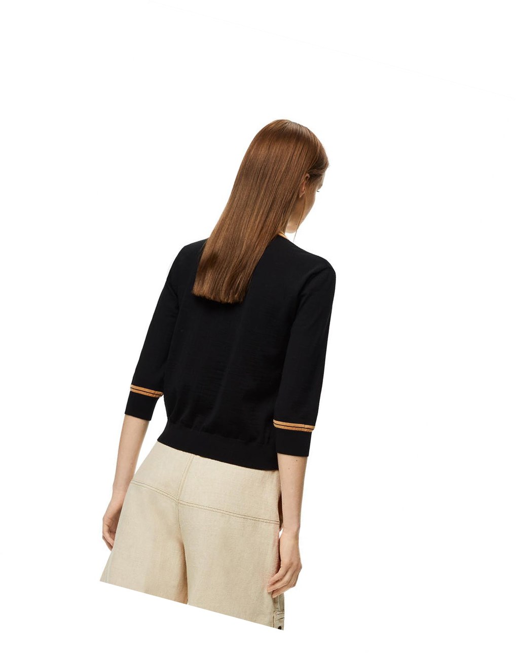 Loewe LOEWE cropped cardigan in wool Negros Beige | LTOPB-6142