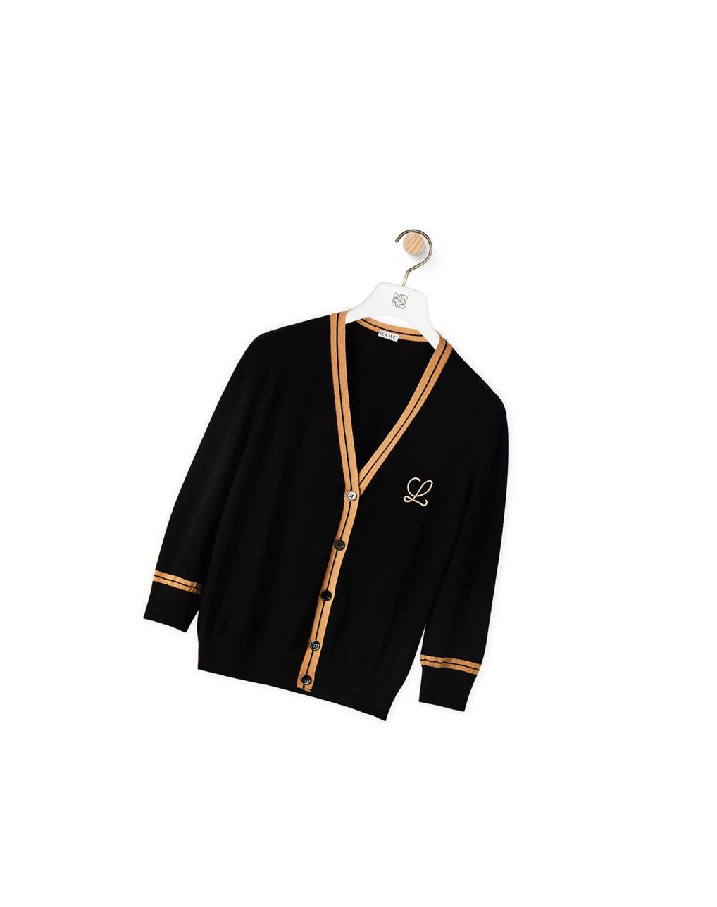 Loewe LOEWE cropped cardigan in wool Negros Beige | LTOPB-6142