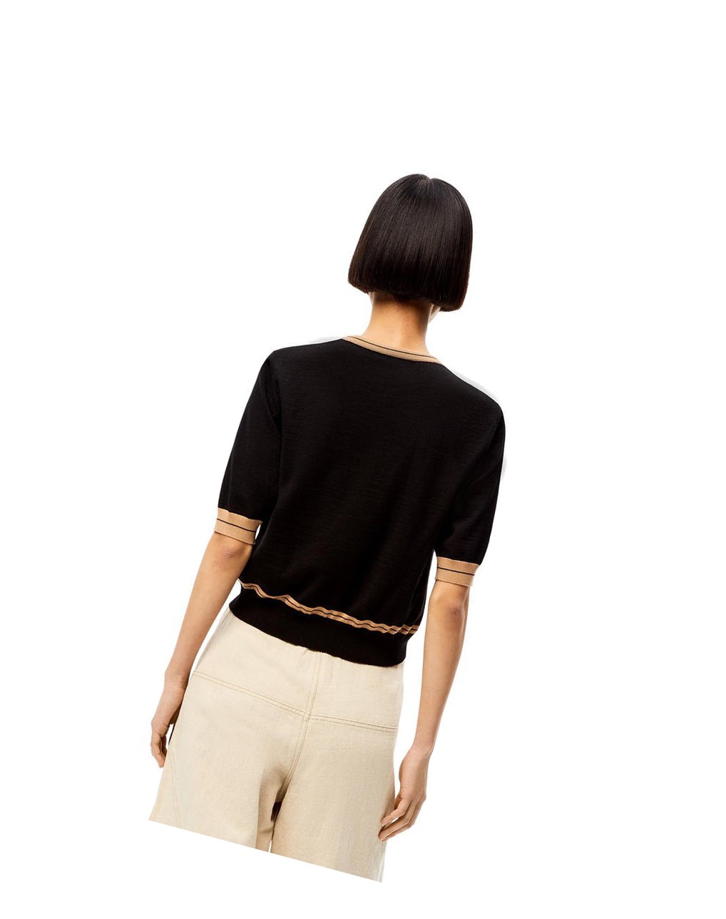 Loewe LOEWE cropped sweater in wool Negros Beige | OESWN-6238