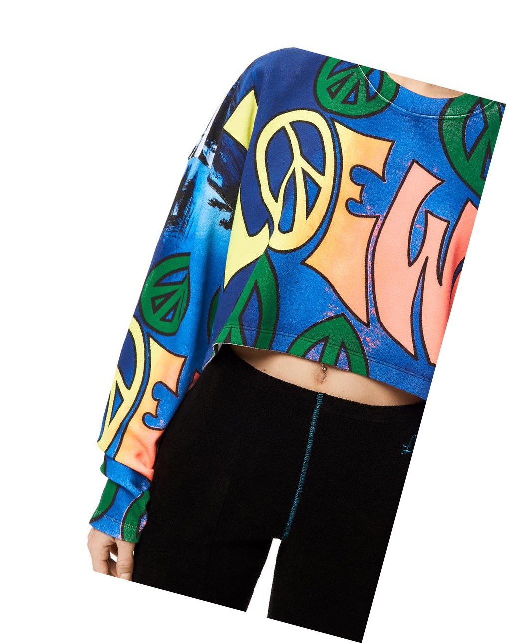 Loewe LOEWE peace cropped sweatshirt in cotton Multicolor | FDLBT-9713