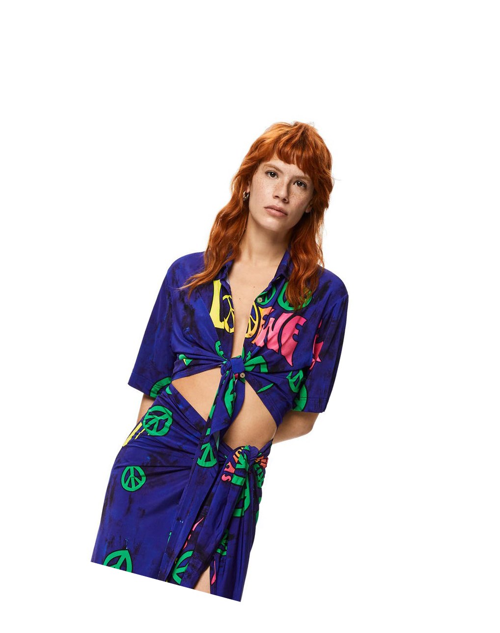 Loewe LOEWE peace cropped top in viscose Multicolor | BWDSU-5374