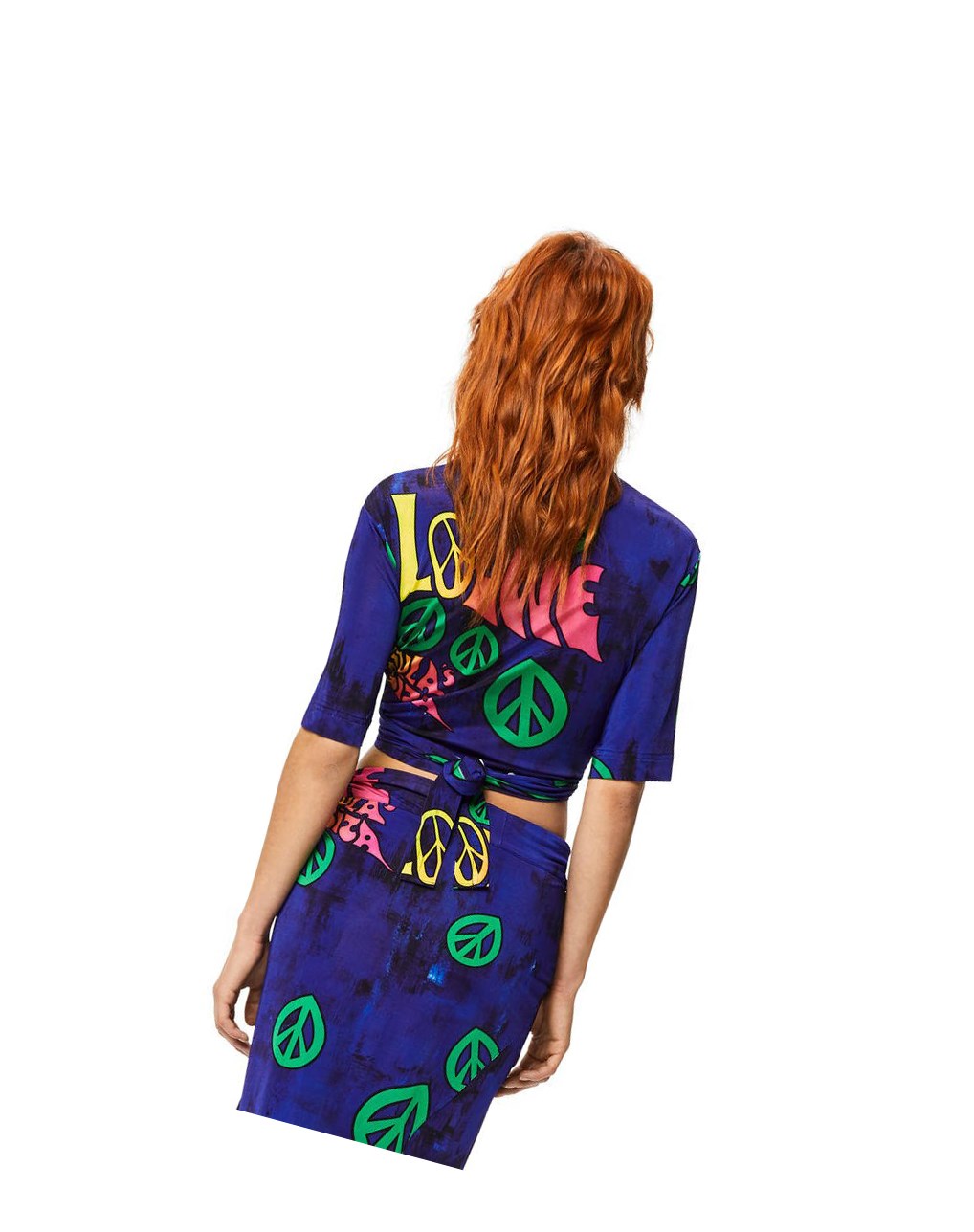 Loewe LOEWE peace cropped top in viscose Multicolor | BWDSU-5374