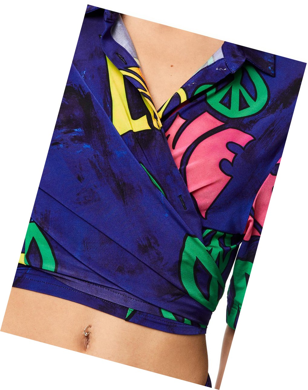 Loewe LOEWE peace cropped top in viscose Multicolor | BWDSU-5374