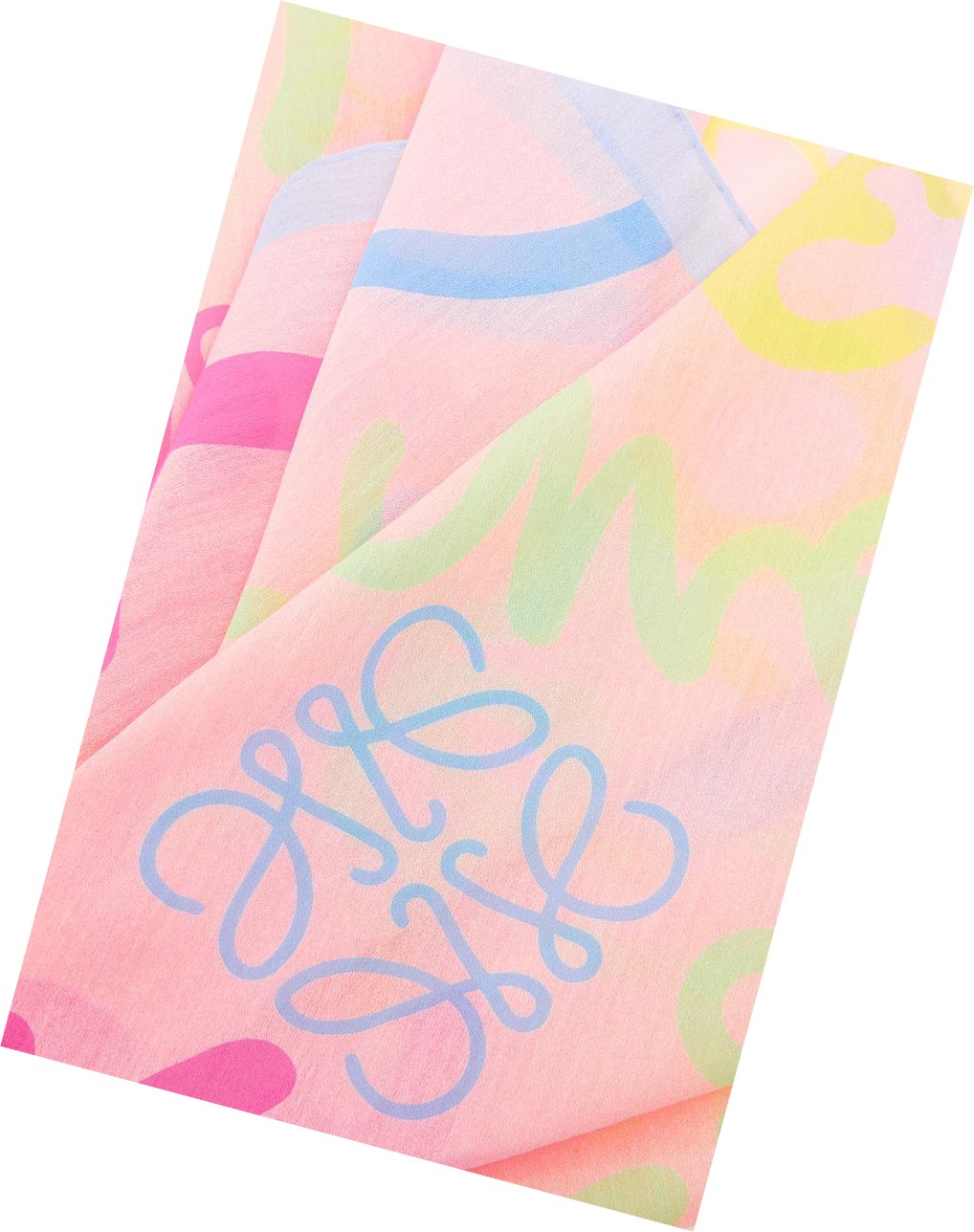 Loewe LOEWE scarf in cotton and silk Rosas Multicolor | AEBFM-4102