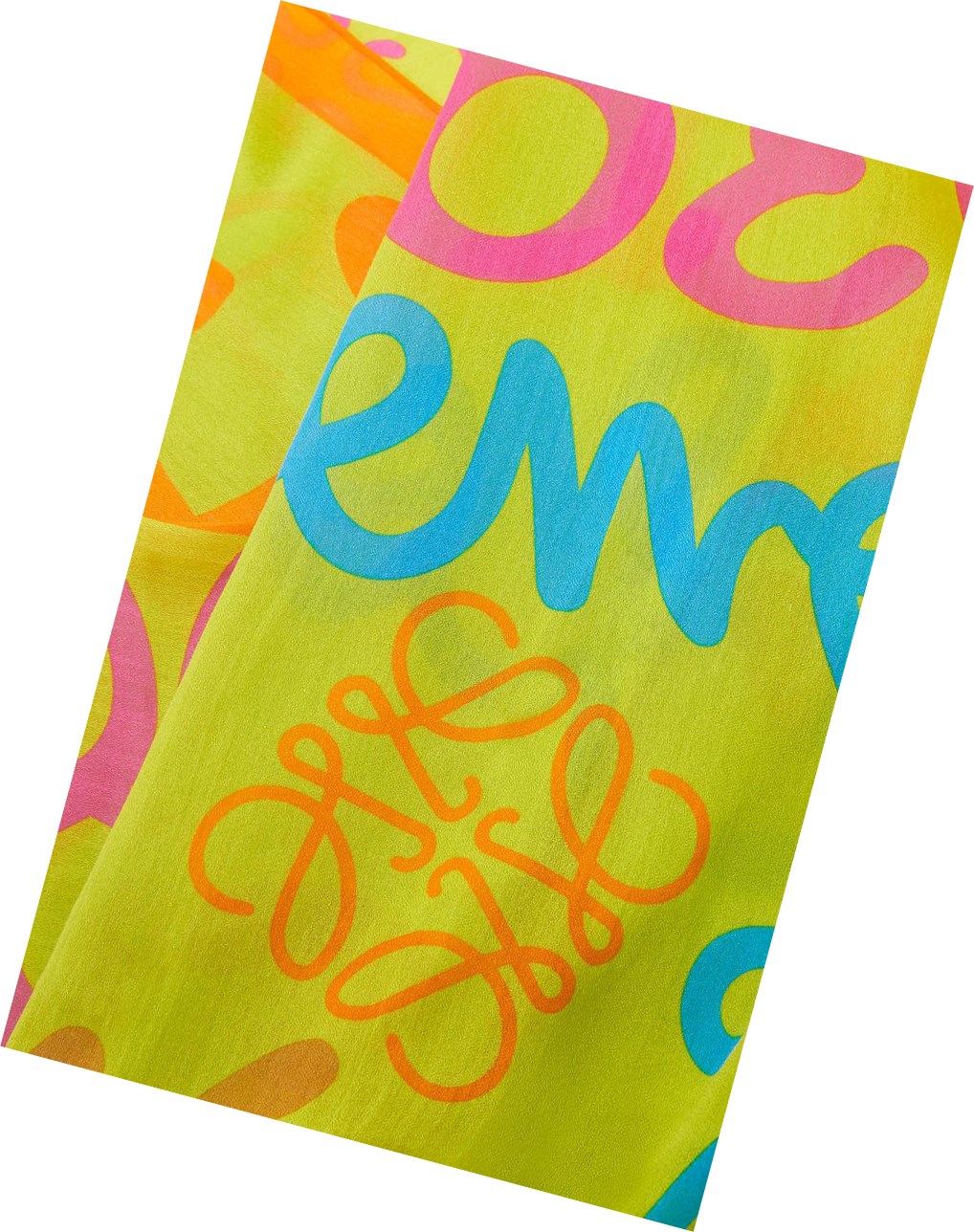 Loewe LOEWE scarf in cotton and silk Verdes Multicolor | TMBLI-3976