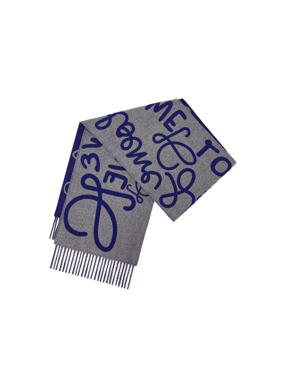 Loewe LOEWE scarf in wool and cashmere Azul Marino Grises | TIZEM-6184