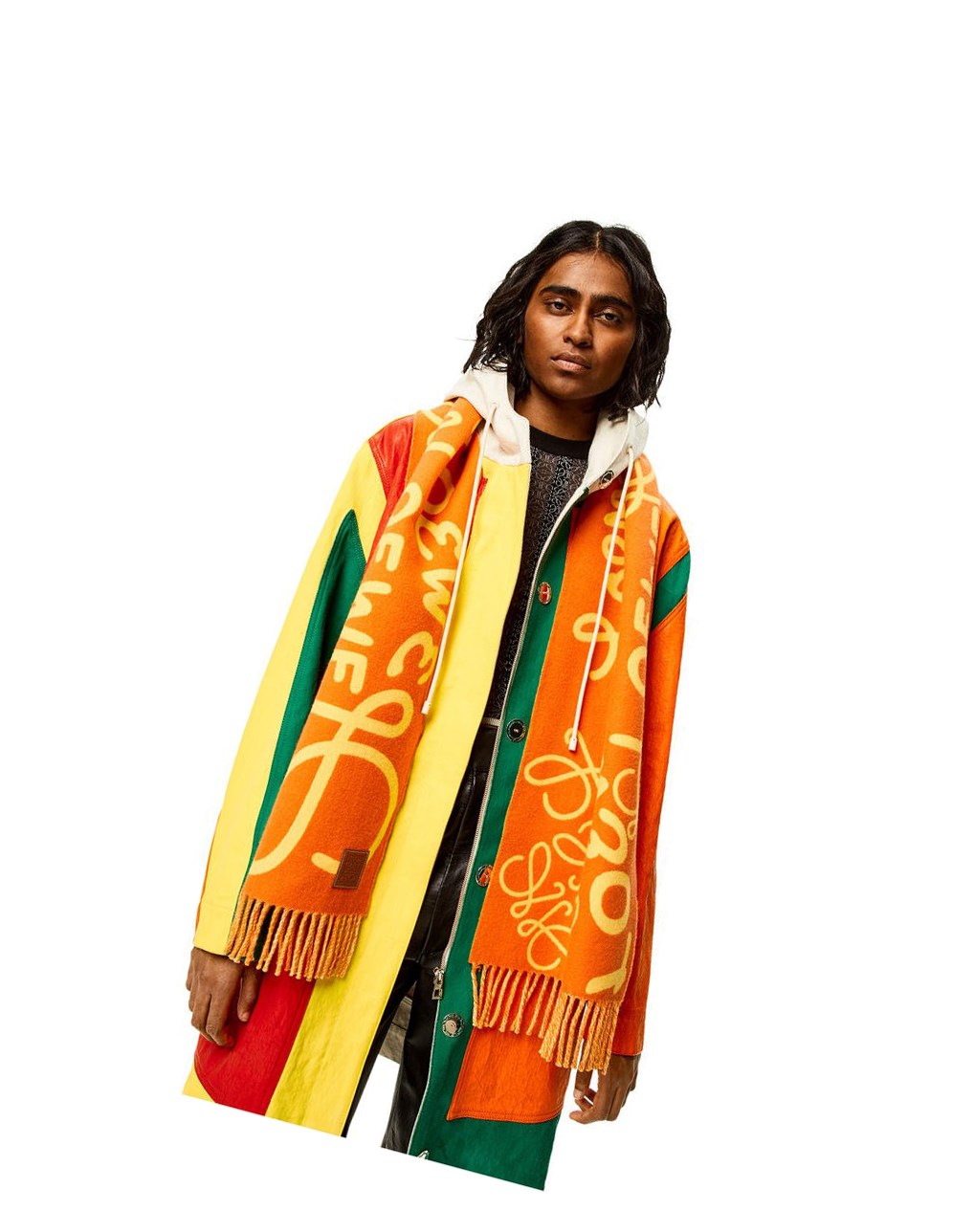 Loewe LOEWE scarf in wool and cashmere Naranjas Amarillos | CXAPN-5069