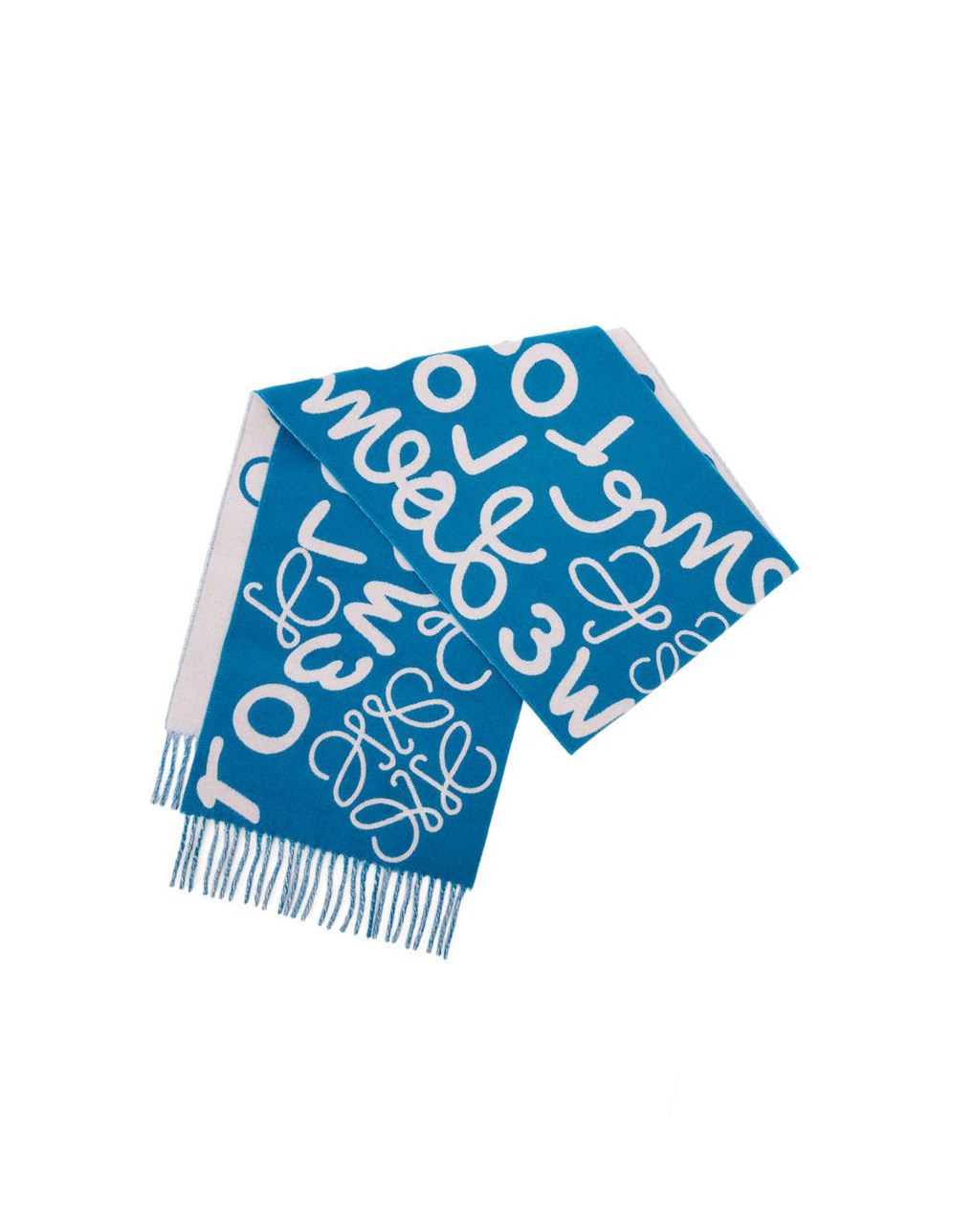Loewe LOEWE scarf in wool and cashmere Rosas Azules | UXQJB-0824