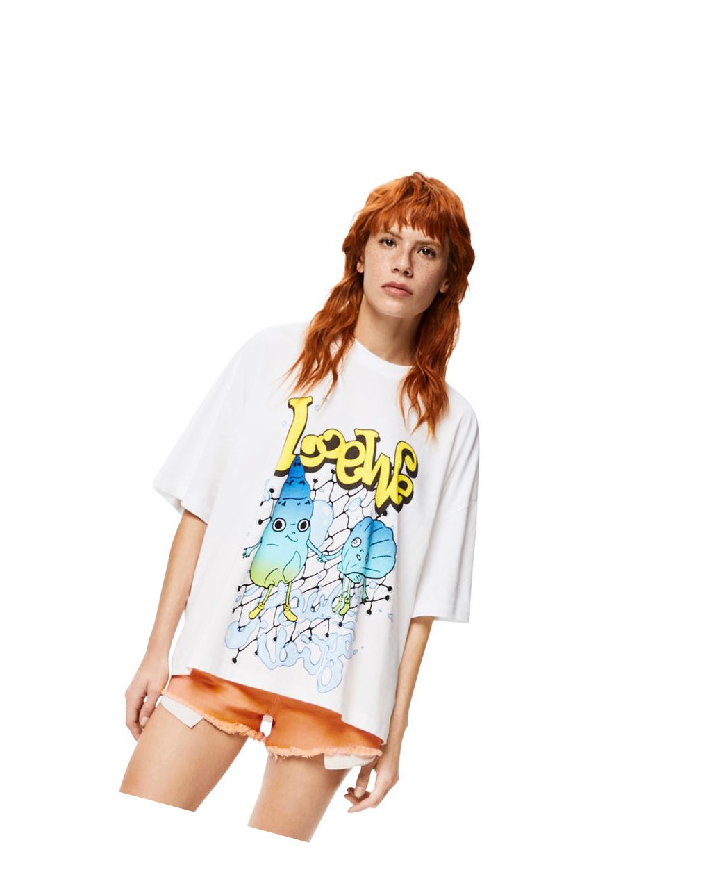 Loewe LOEWE shell T-shirt in cotton Blancos | HKUAR-0845