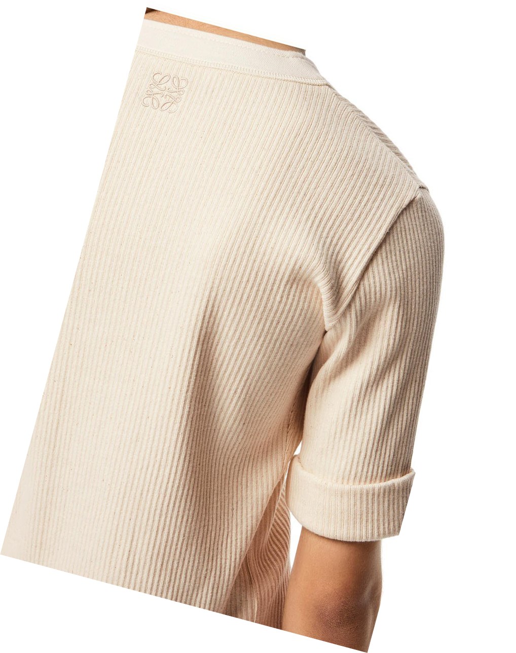 Loewe Lacing T-shirt in cotton Ecru | GCSJD-8065