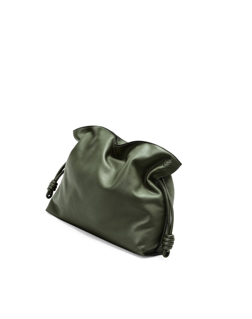 Loewe Large Flamenco clutch in nappa calfskin Kaki | YNHFC-0123
