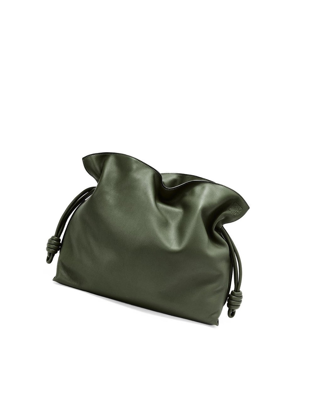 Loewe Large Flamenco clutch in nappa calfskin Kaki | YNHFC-0123